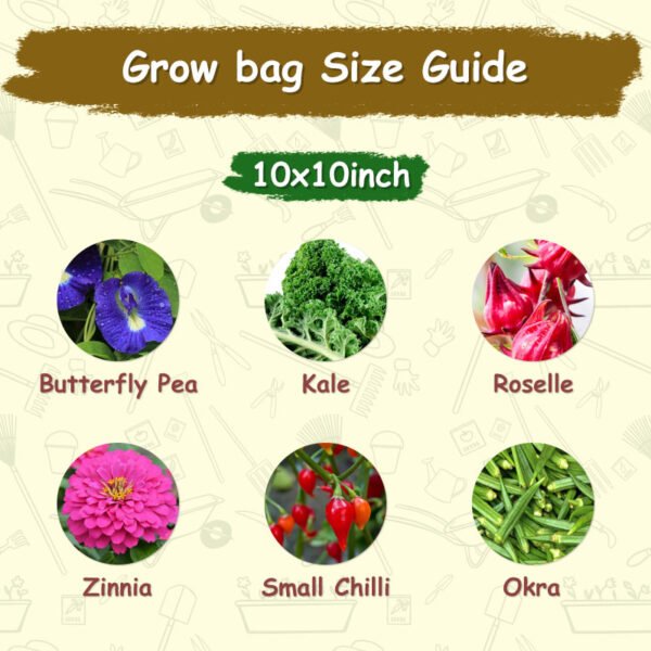 Geo Fabric Grow Bags 400 GSM - (Set of 3) - 10x10 inches - Image 2